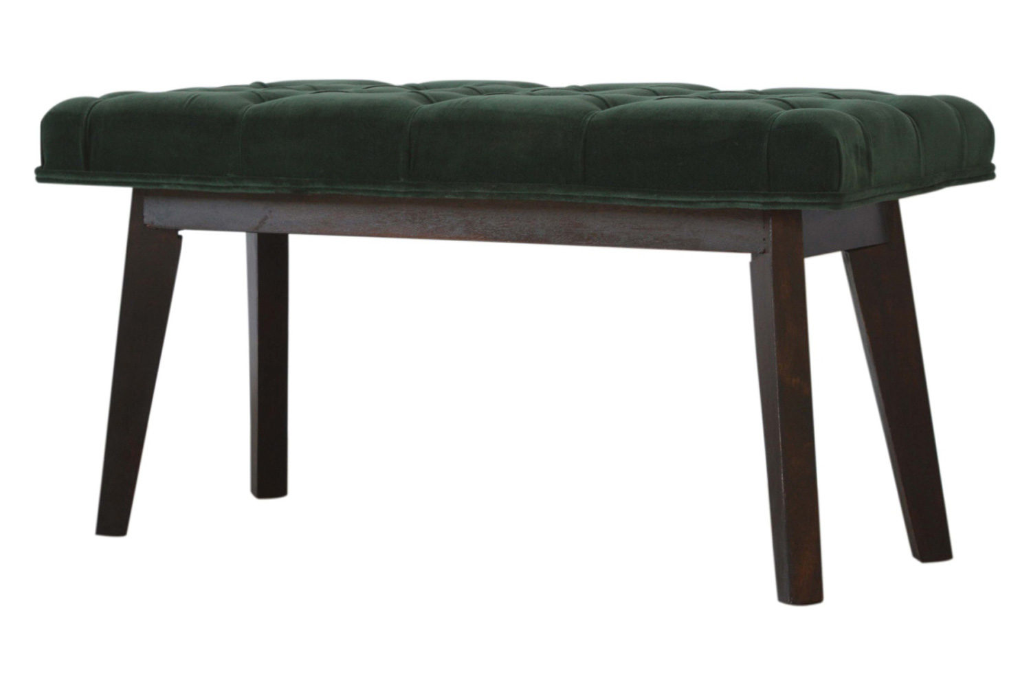 Artisan Velvet Hallway Bench - Emerald Green