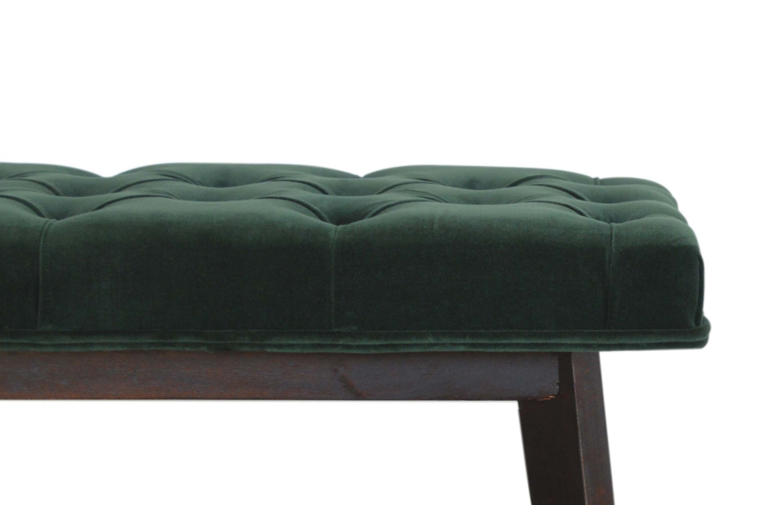 Artisan Velvet Hallway Bench - Emerald Green