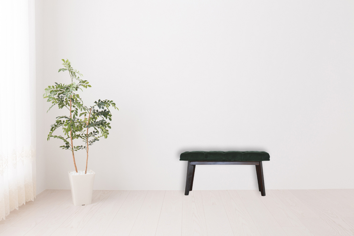 Artisan Velvet Hallway Bench - Emerald Green