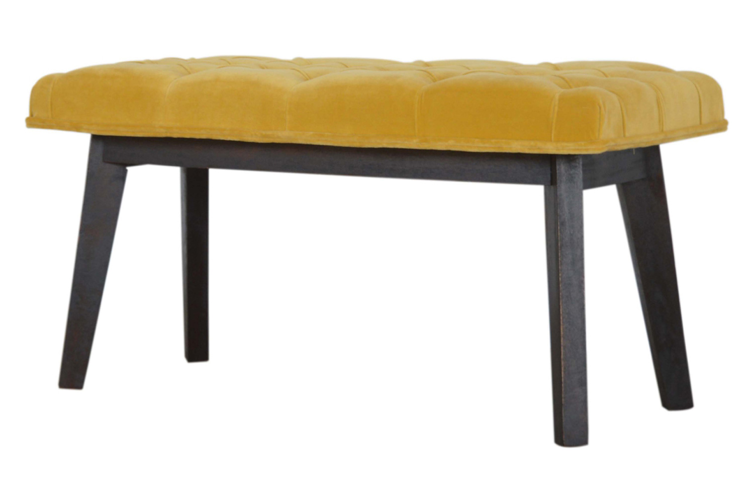 Artisan Velvet Hallway Bench - Mustard