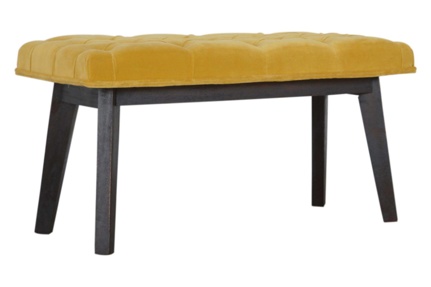 Artisan Velvet Hallway Bench - Mustard
