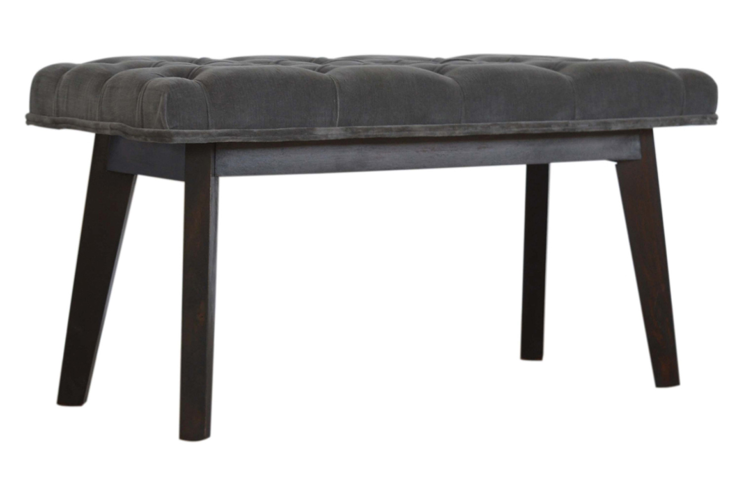Artisan Velvet Hallway Bench - Gray