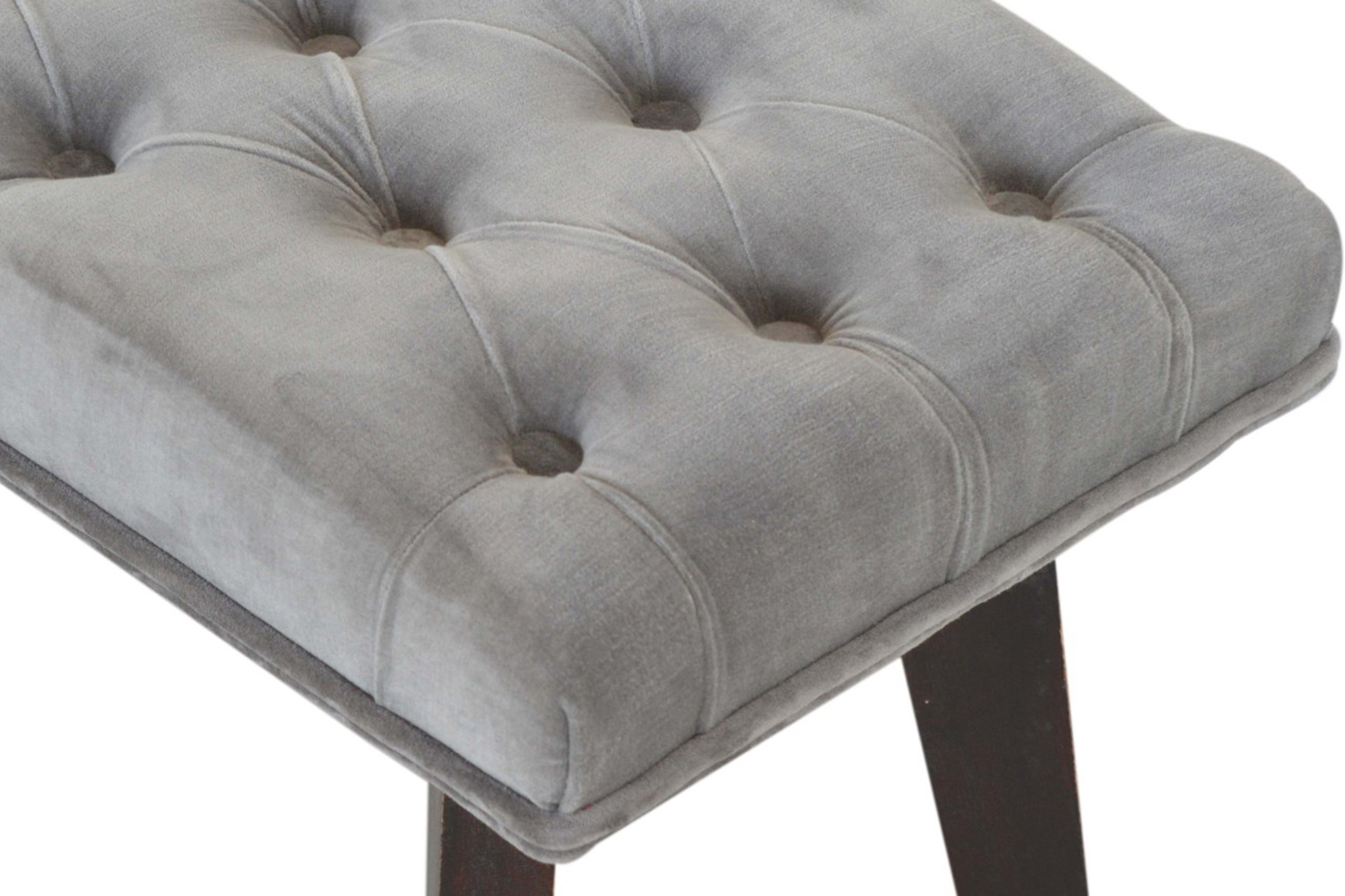 Artisan Velvet Hallway Bench - Gray
