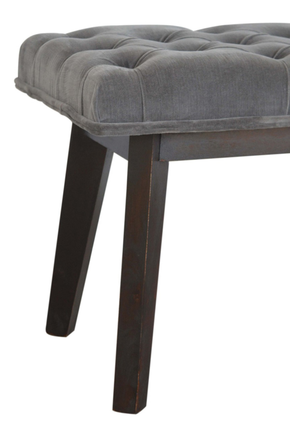 Artisan Velvet Hallway Bench - Gray