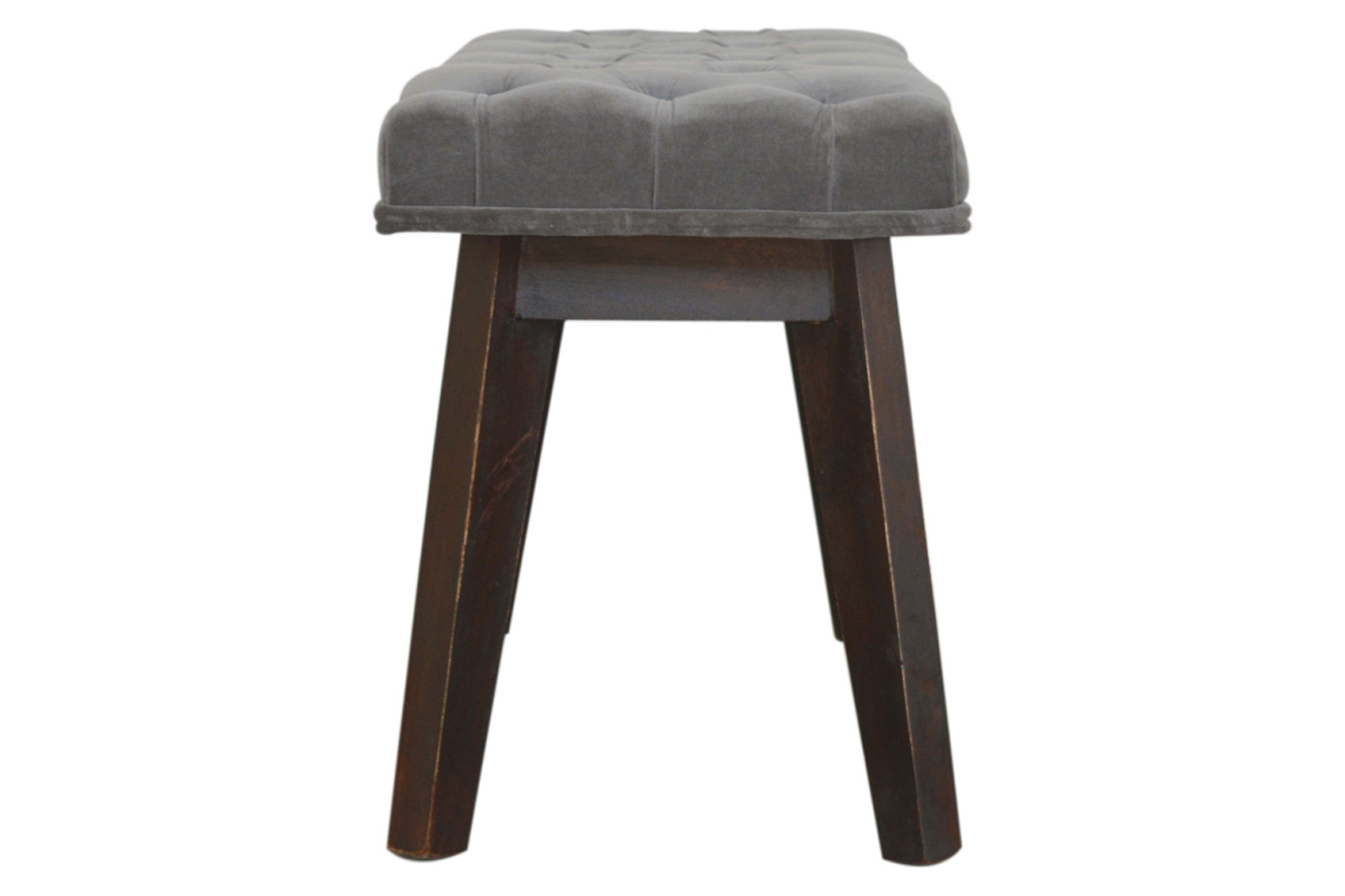 Artisan Velvet Hallway Bench - Gray