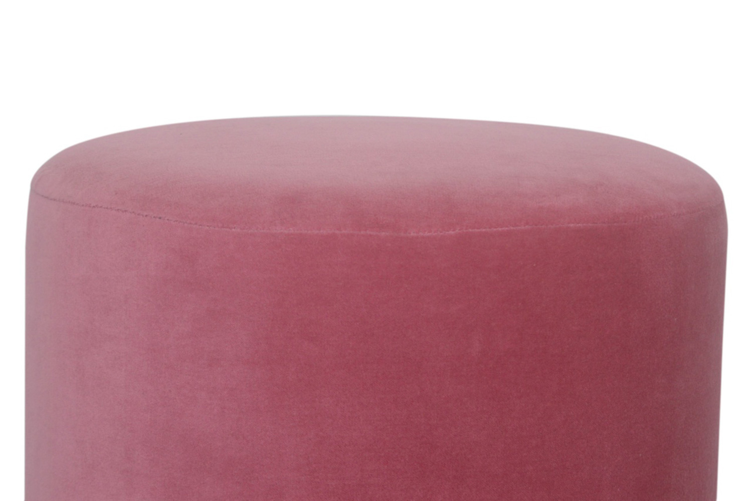 Artisan Footstool with Base - Velvet, Pink, Wooden