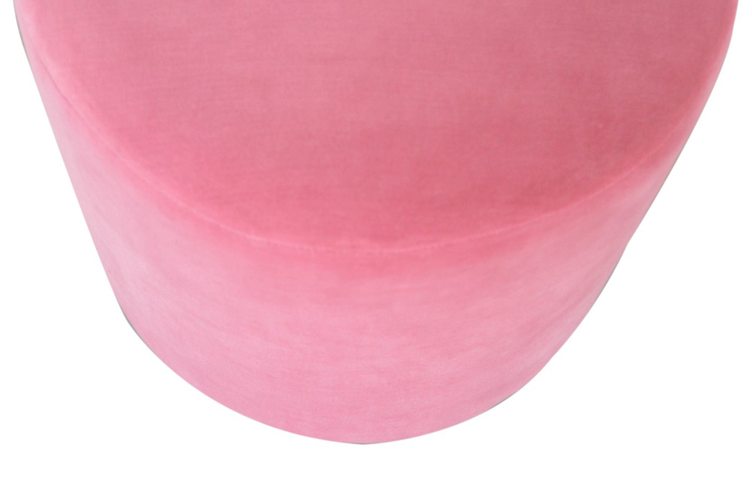 Artisan Footstool with Base - Velvet, Pink, Wooden