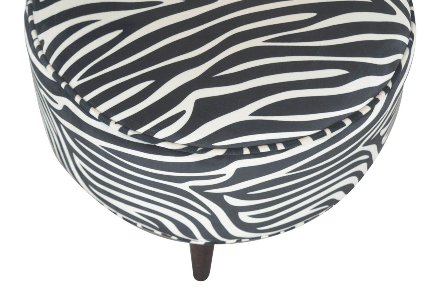 Artisan Nordic Style Footstool - Zebra, Fabric Velvet