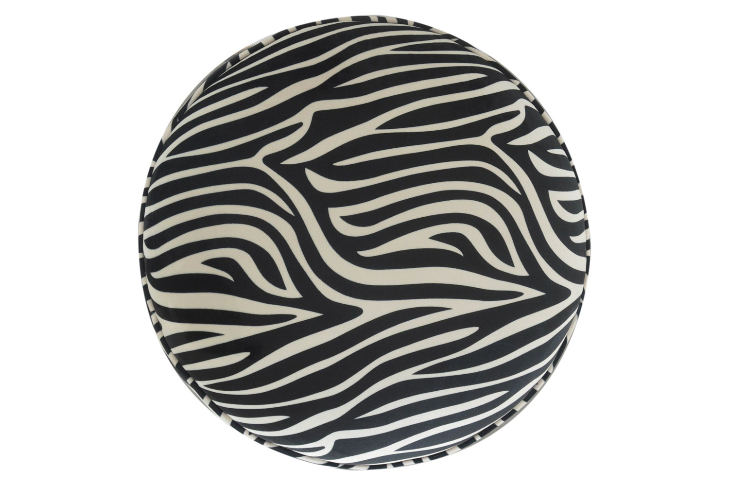 Artisan Nordic Style Footstool - Zebra, Fabric Velvet