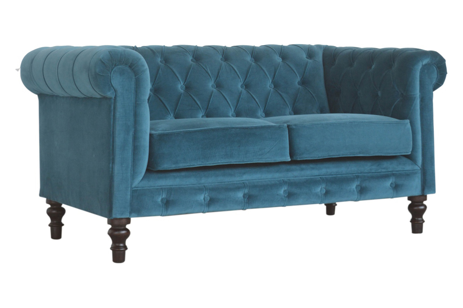 Artisan Chesterfield Sofa with 2 Seater - Teal, Velvet