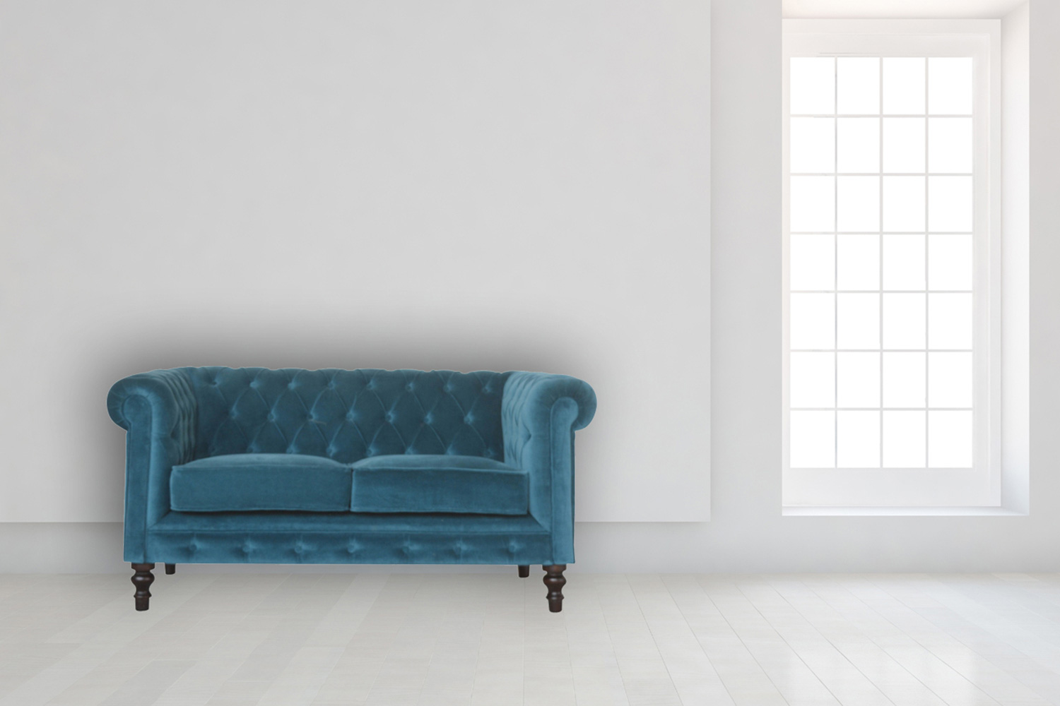 Artisan Chesterfield Sofa with 2 Seater - Teal, Velvet