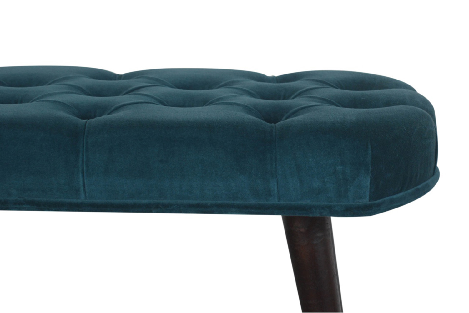 Artisan Deep Button Bench - Teal, Velvet