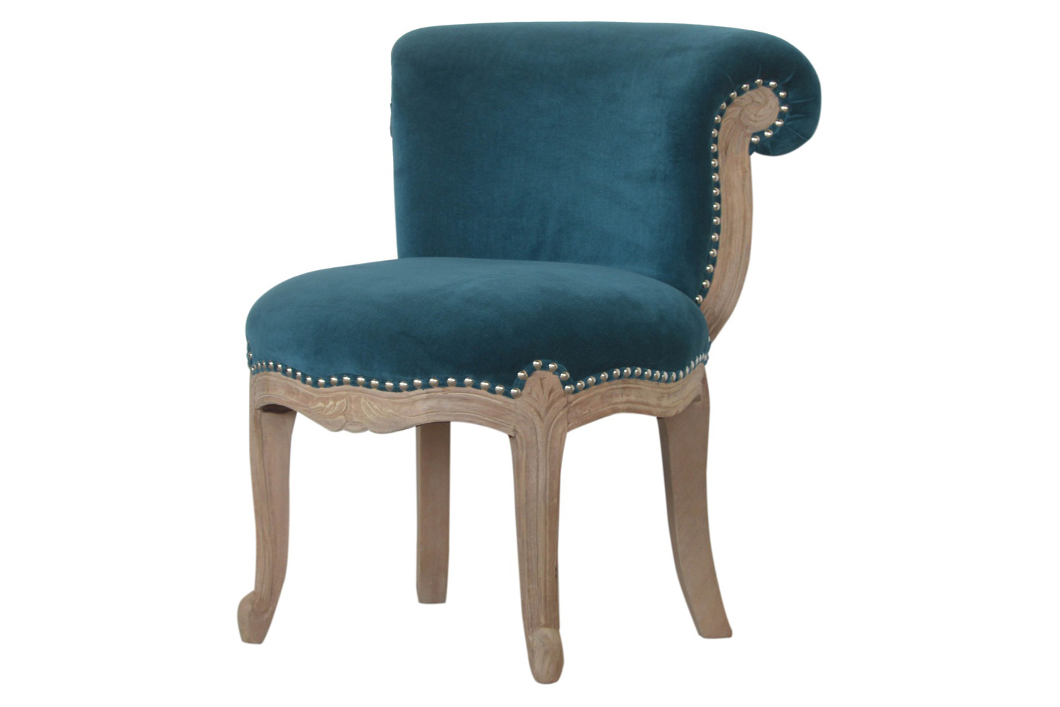 Artisan Studded Chair - Velvet, Teal