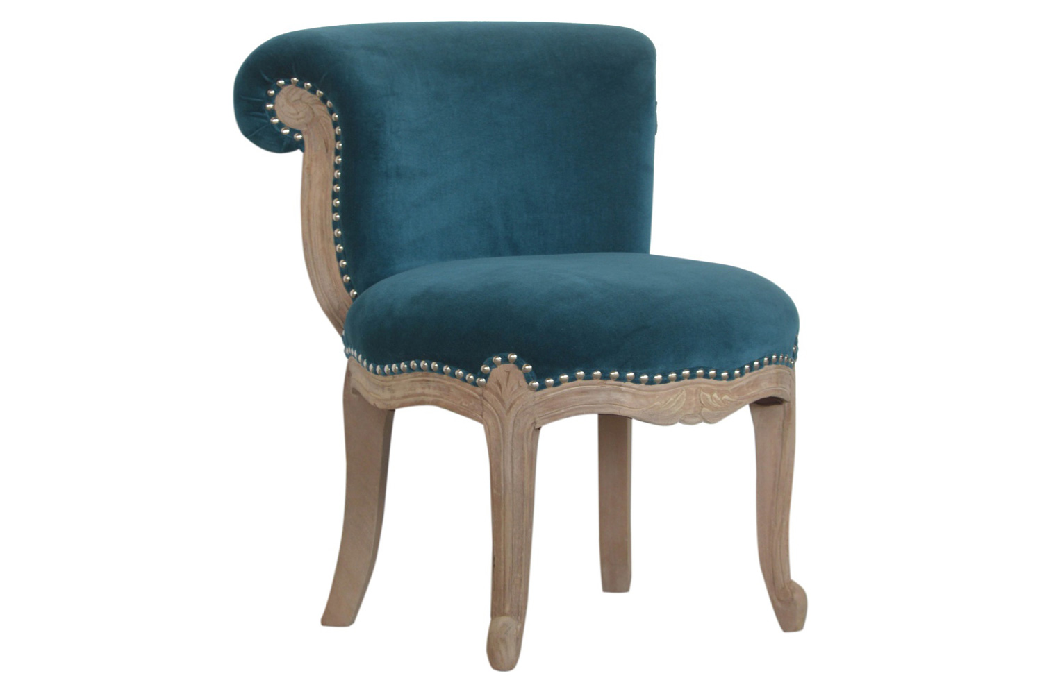 Artisan Studded Chair - Velvet, Teal