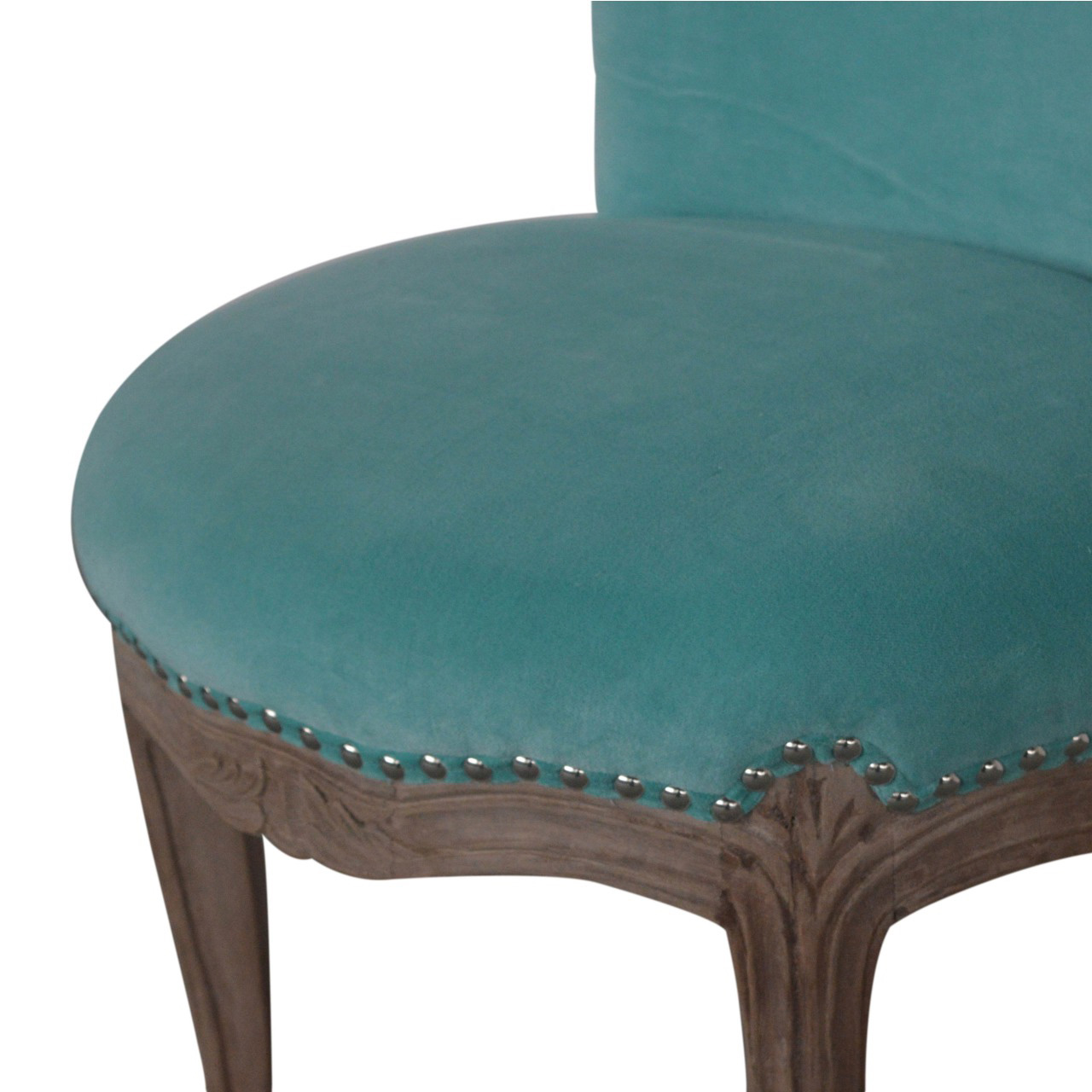 Artisan Studded Chair - Velvet, Aqua
