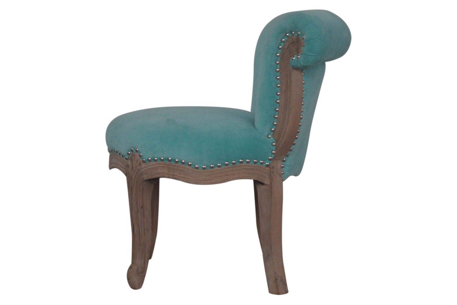 Artisan Studded Chair - Velvet, Aqua