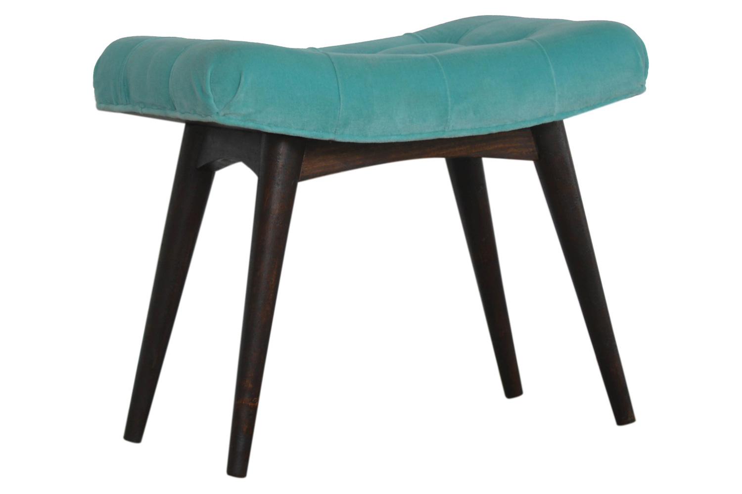 Artisan Curved Bench - Aqua, Velvet