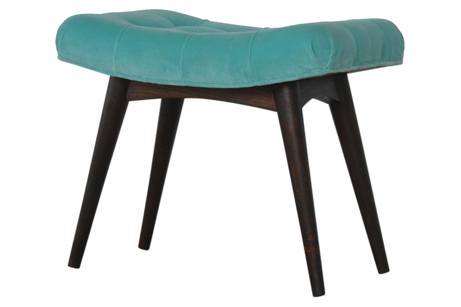 Artisan Curved Bench - Aqua, Velvet
