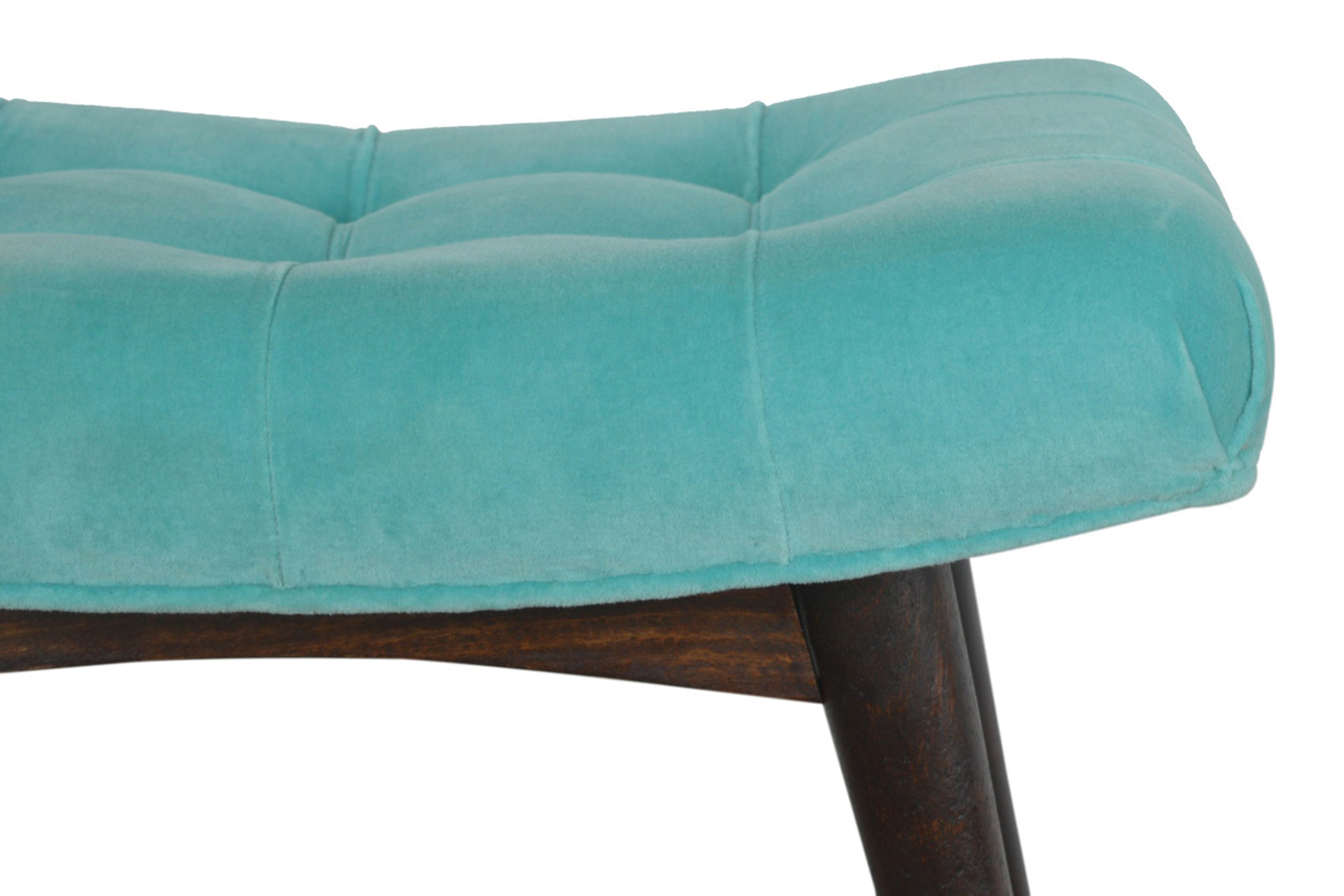 Artisan Curved Bench - Aqua, Velvet
