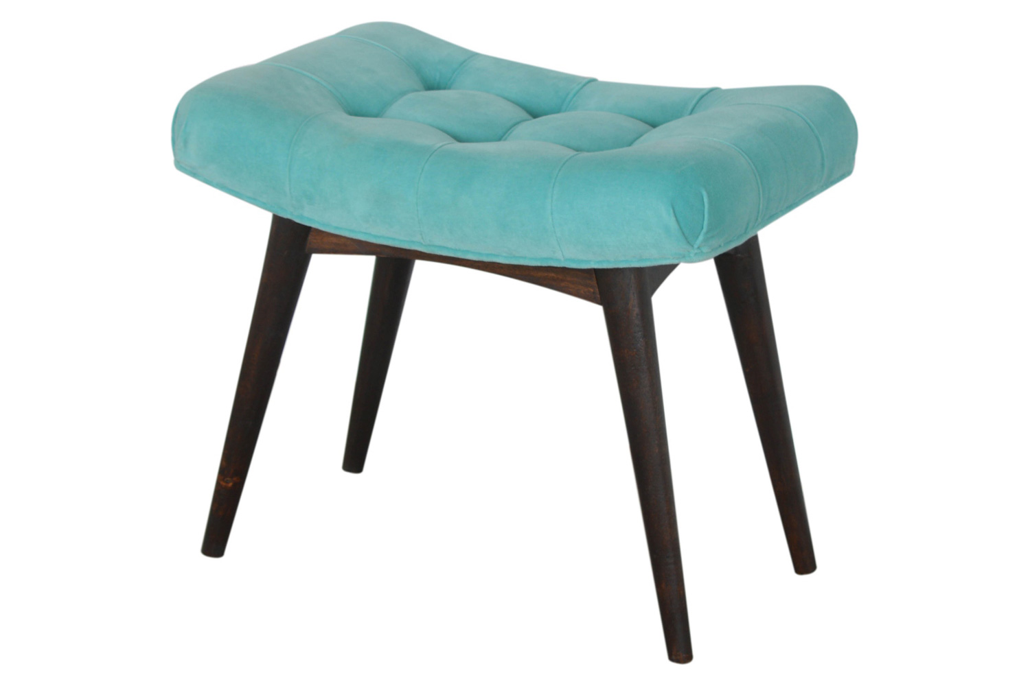 Artisan Curved Bench - Aqua, Velvet