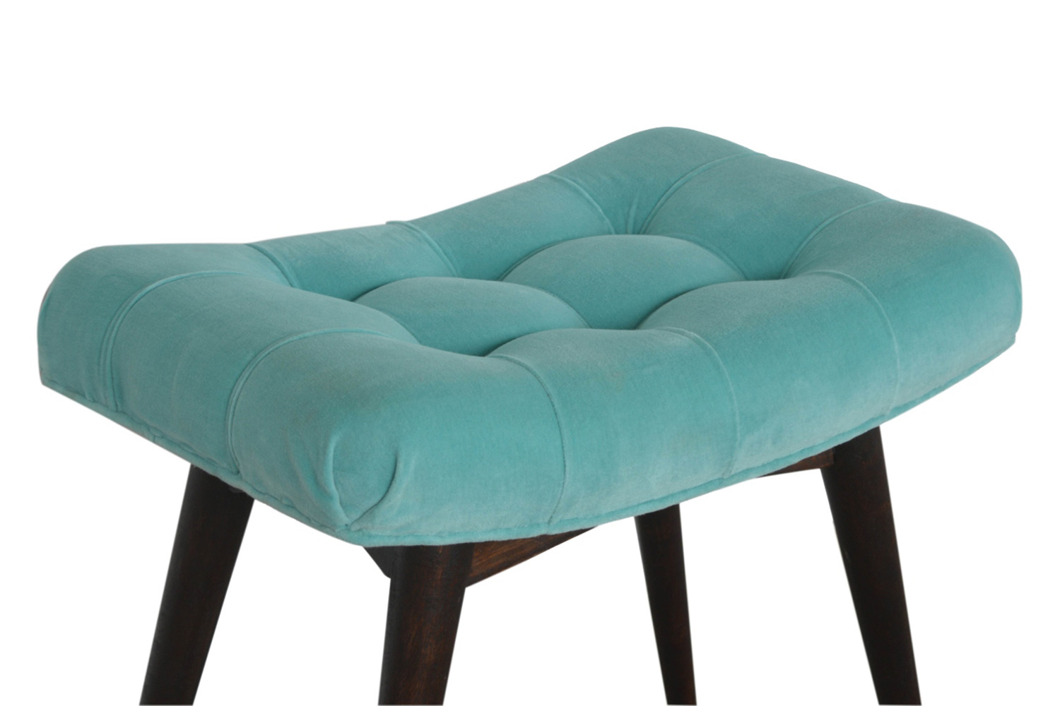 Artisan Curved Bench - Aqua, Velvet