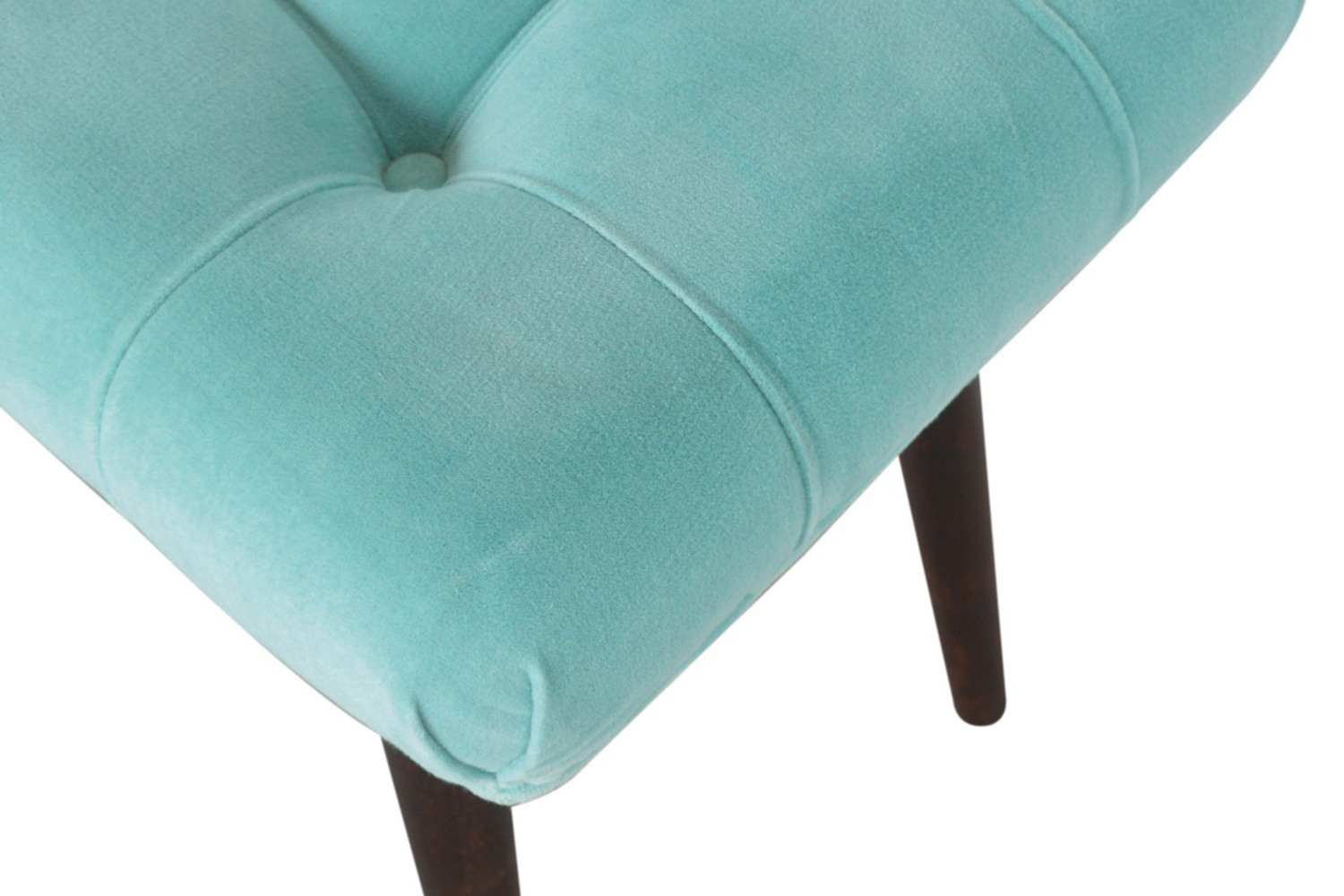 Artisan Curved Bench - Aqua, Velvet