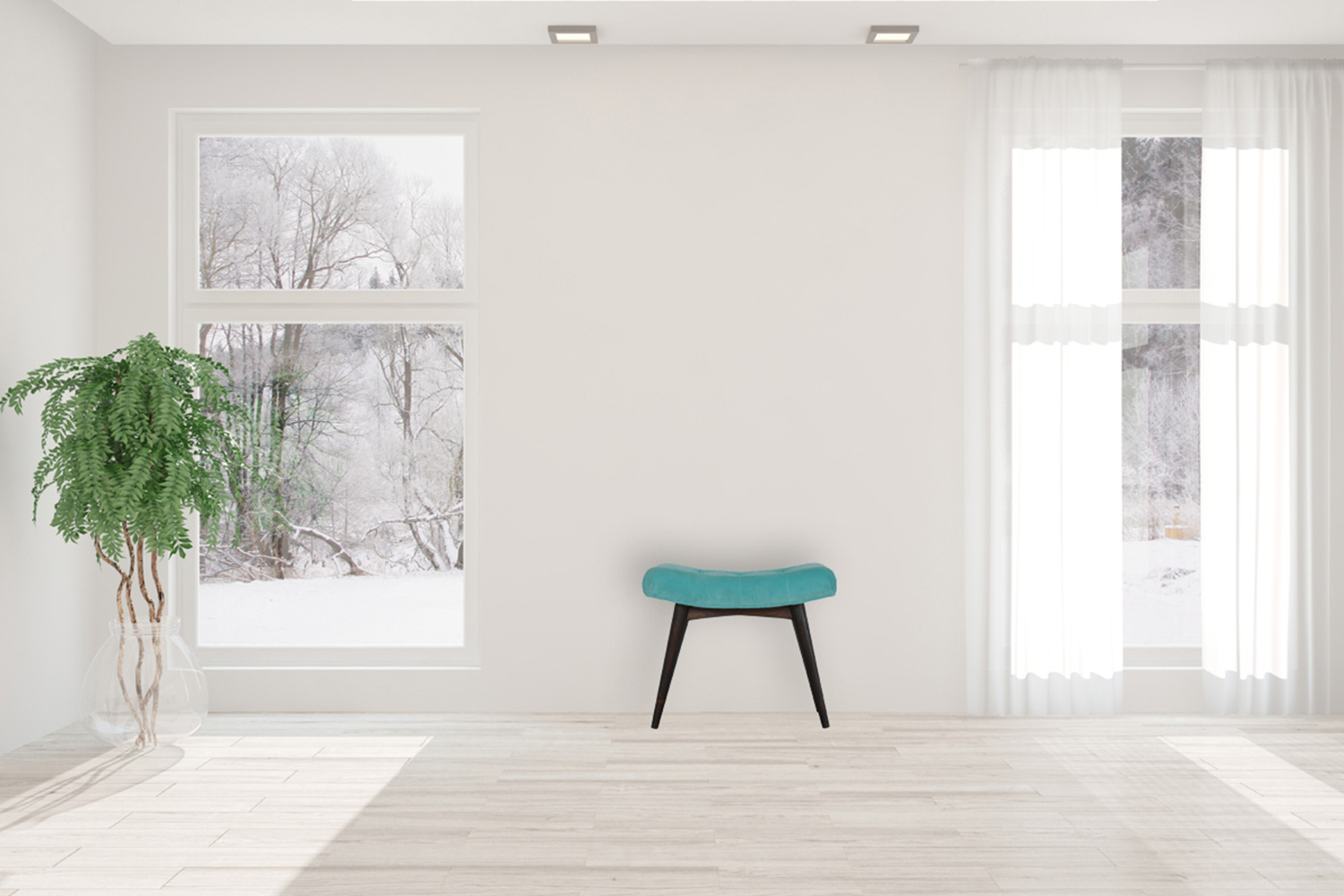 Artisan Curved Bench - Aqua, Velvet