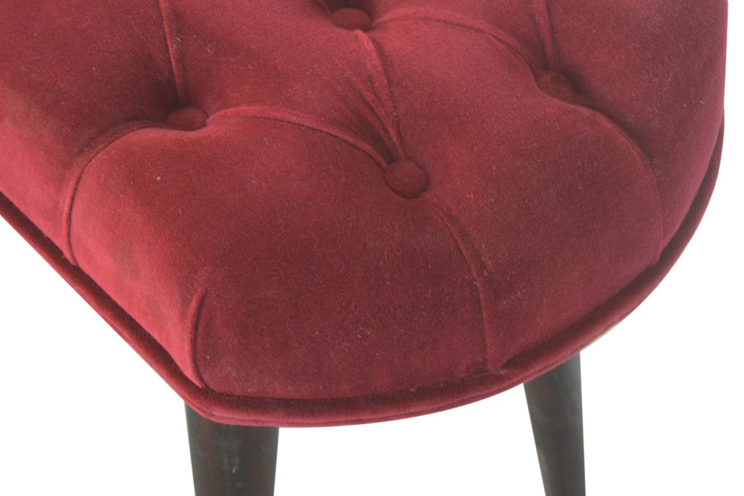 Artisan Deep Button Bench - Wine Red, Velvet
