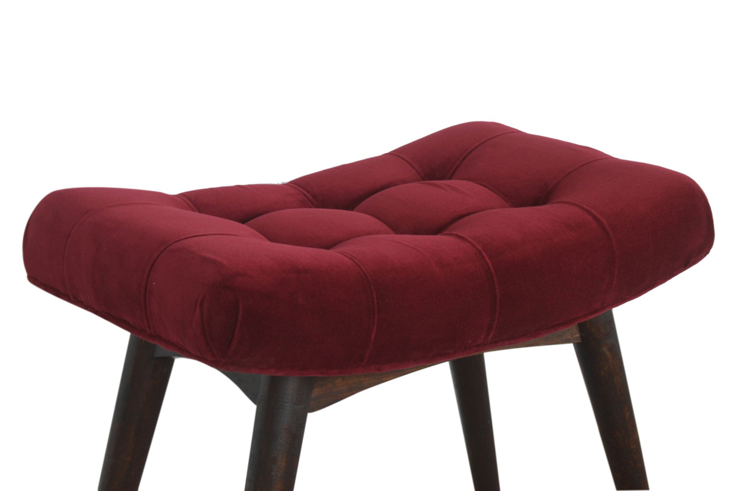 Artisan Curved Bench - Wine Red, Velvet