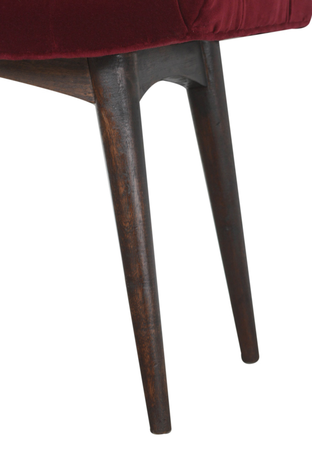 Artisan Curved Bench - Wine Red, Velvet
