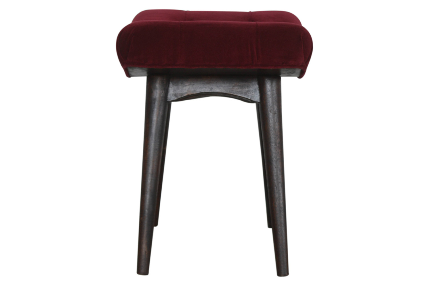Artisan Curved Bench - Wine Red, Velvet