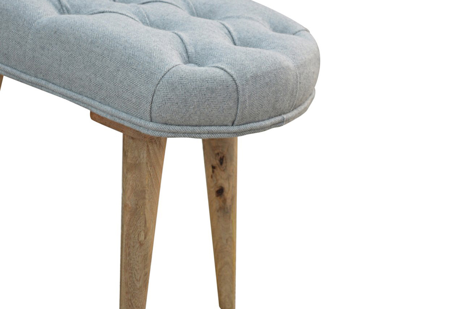 Artisan Deep Button Bench - Gray, Tweed