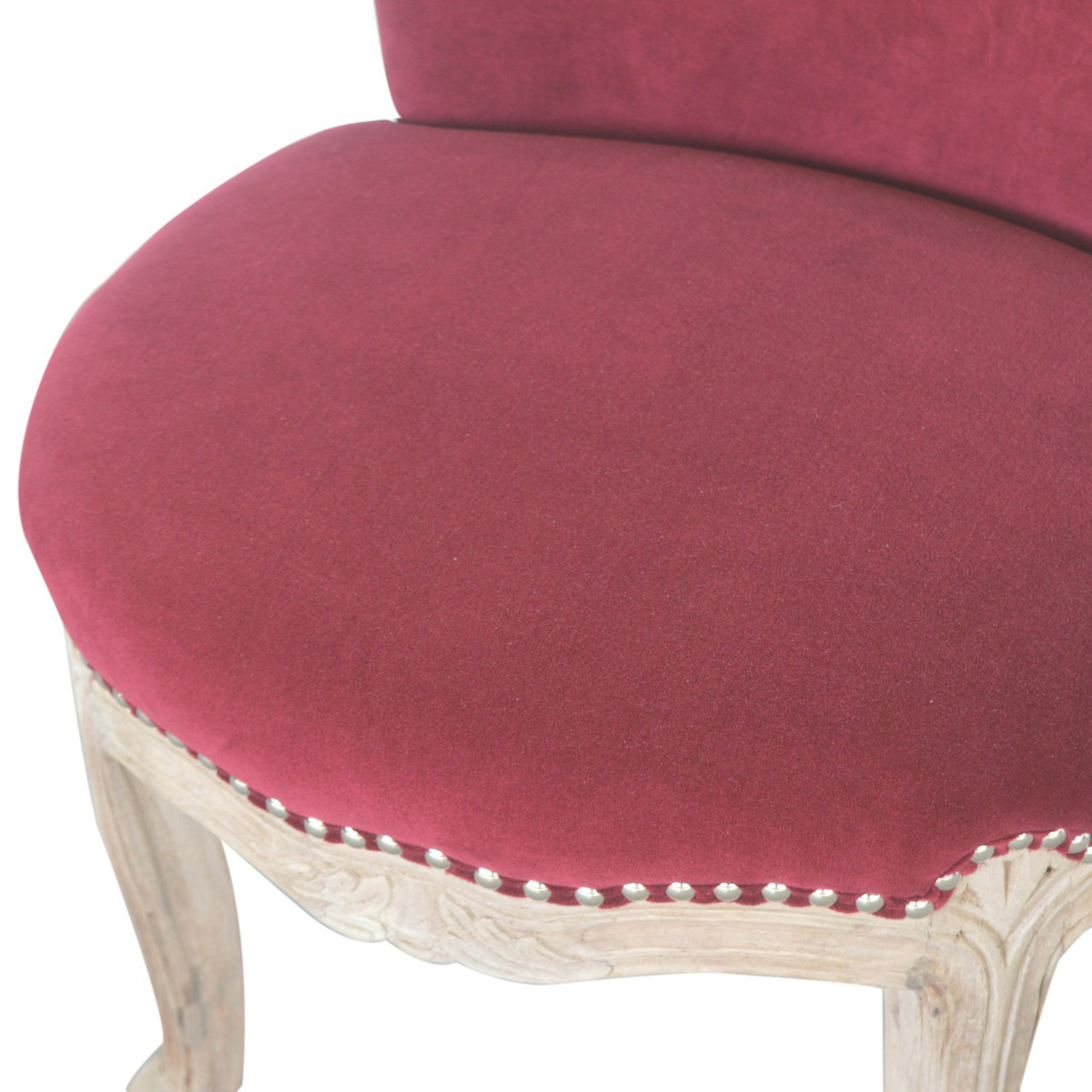 Artisan Studded Chair - Velvet, Wine Red