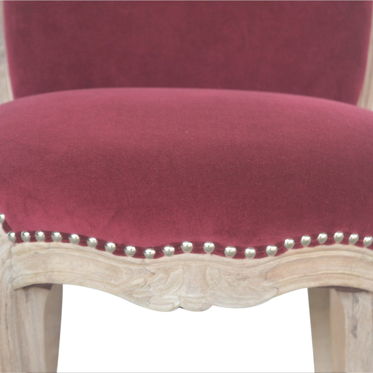 Artisan Studded Chair - Velvet, Wine Red