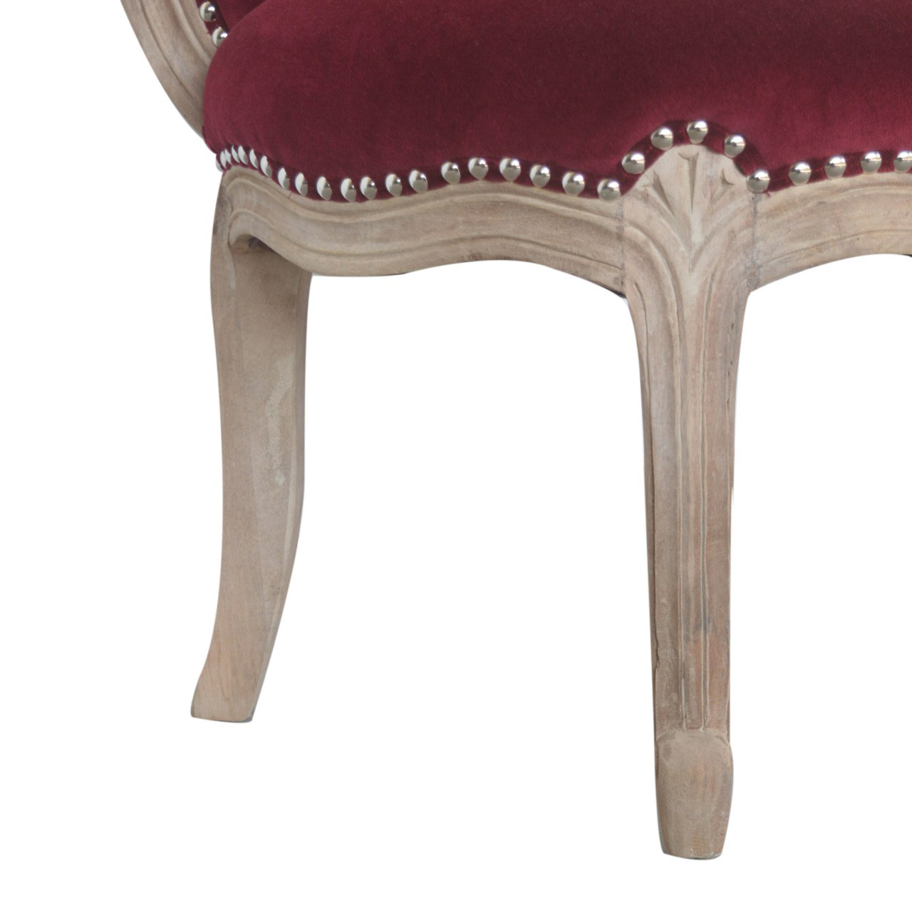 Artisan Studded Chair - Velvet, Wine Red