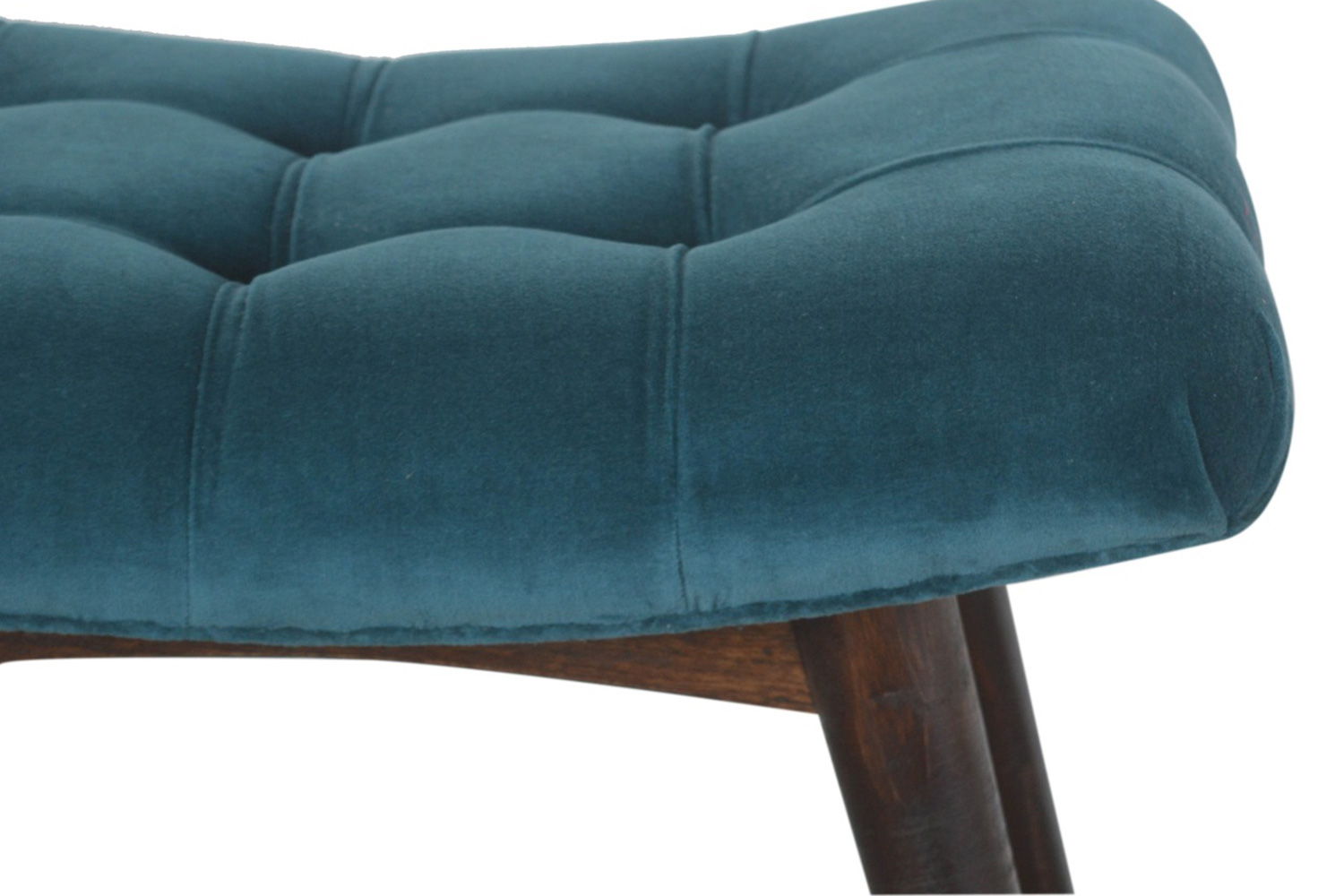 Artisan Curved Bench - Teal, Velvet