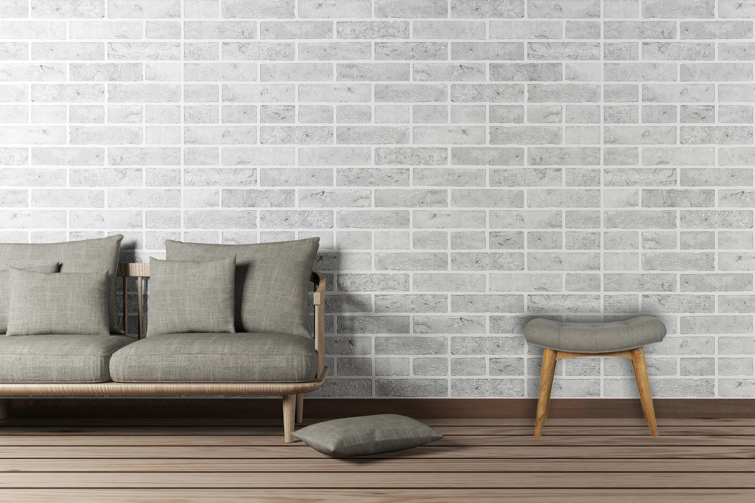 Artisan Curved Bench - Gray, Tweed