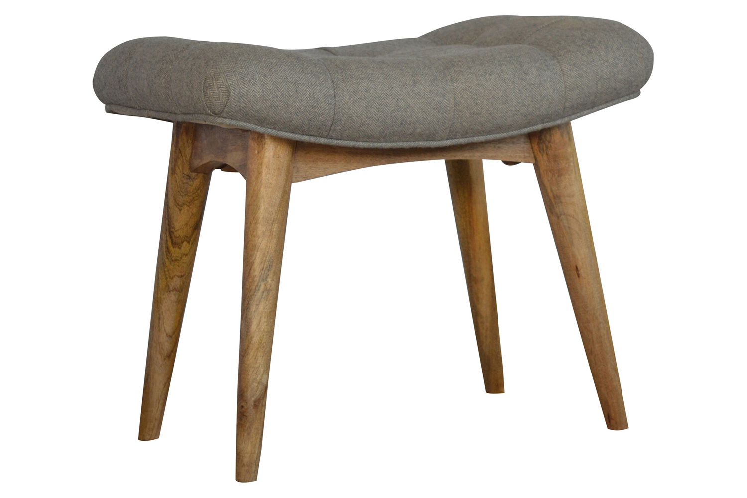 Artisan Curved Bench - Gray, Tweed