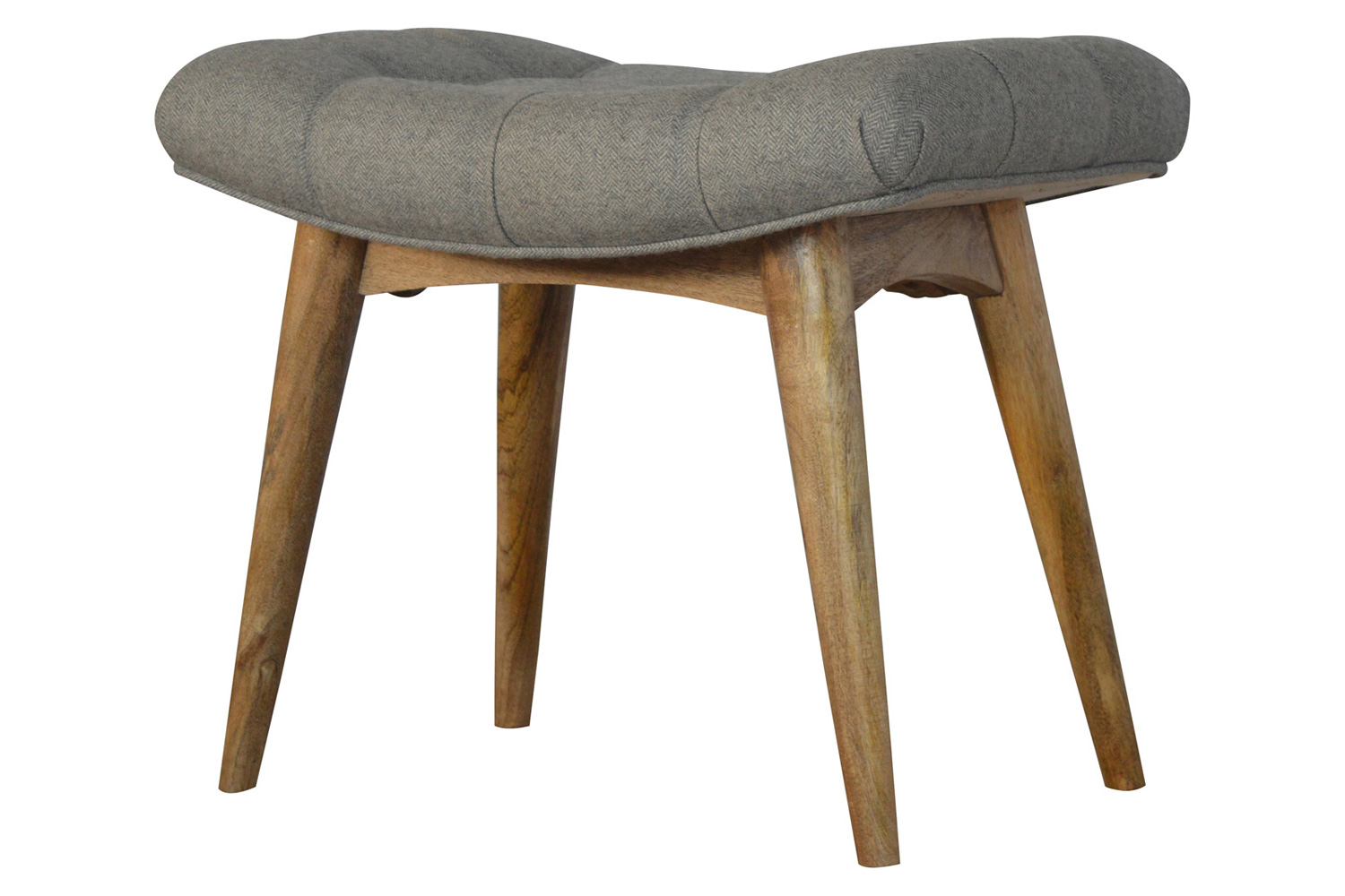 Artisan Curved Bench - Gray, Tweed