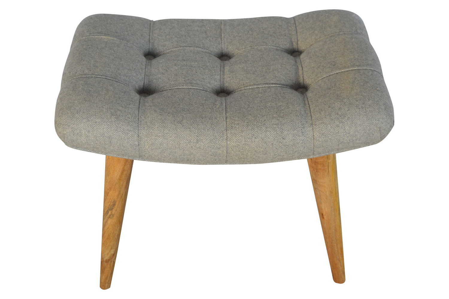 Artisan Curved Bench - Gray, Tweed