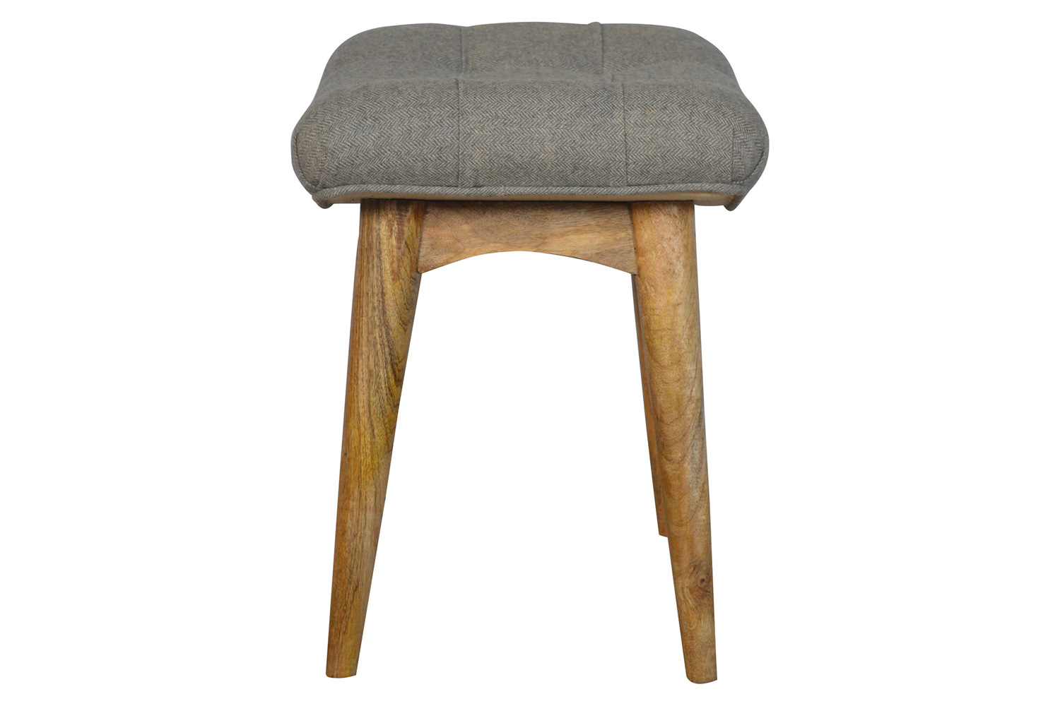 Artisan Curved Bench - Gray, Tweed