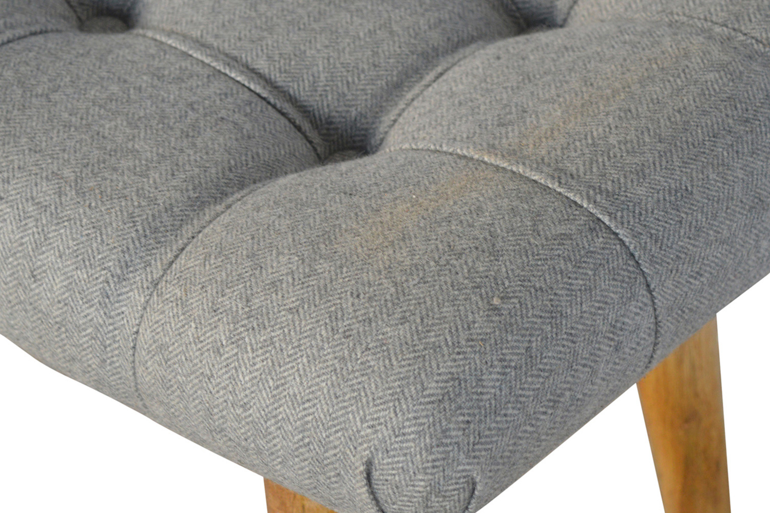 Artisan Curved Bench - Gray, Tweed