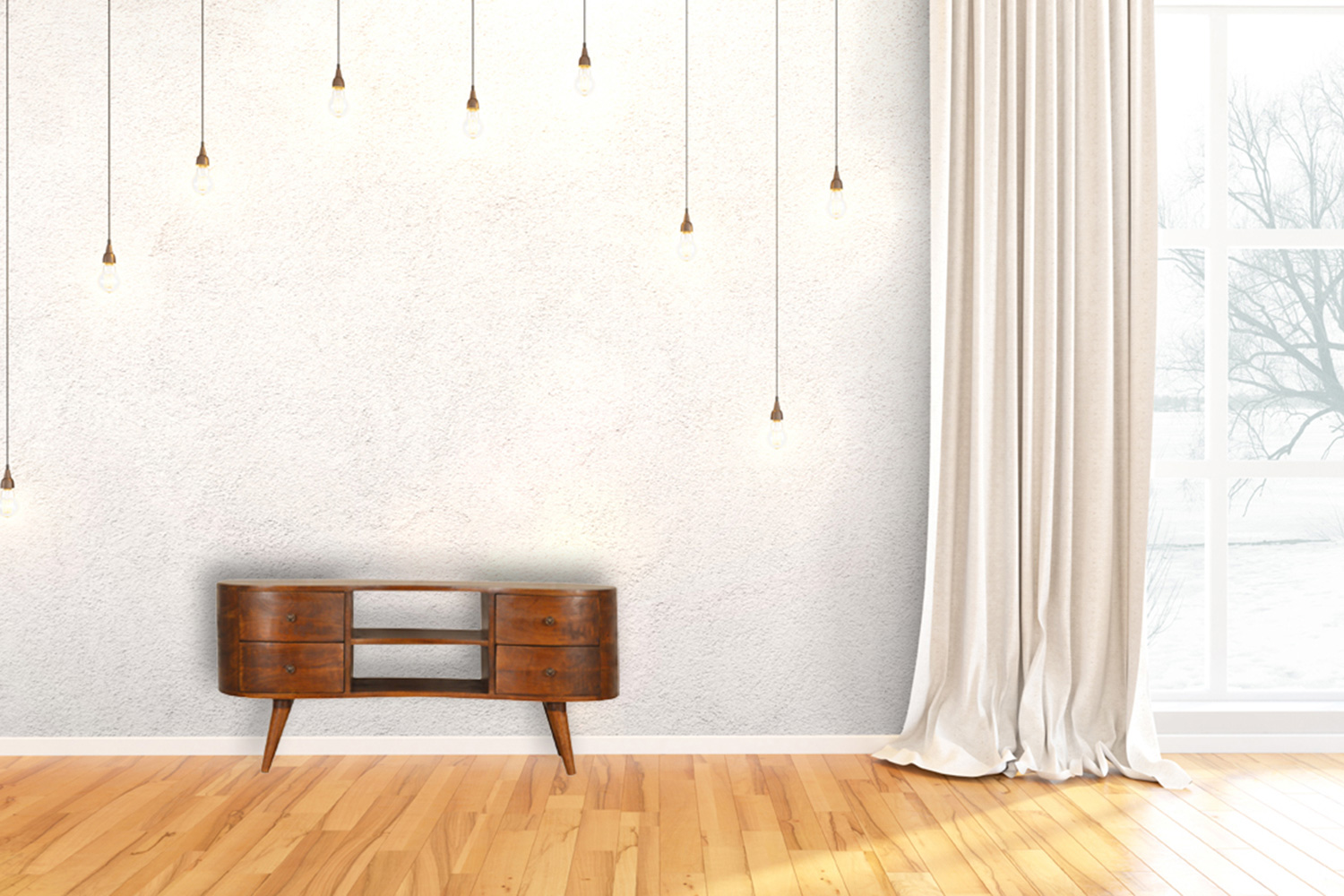 Artisan - Wave Entertainment Unit in Chestnut