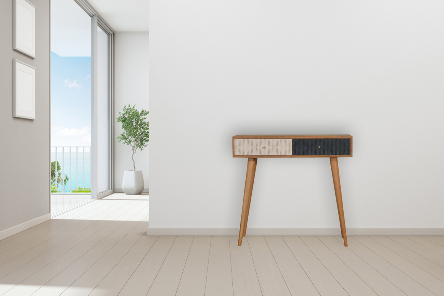 Artisan Milan Console Table - Navy/White