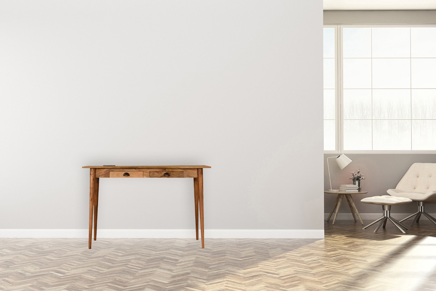 Artisan Nordic Style Writing Desk with Cable access