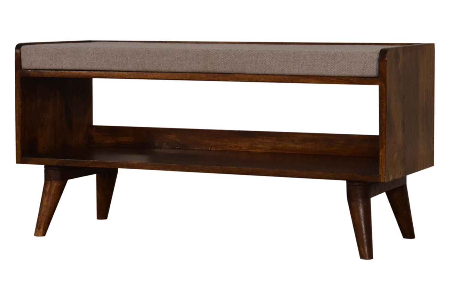Artisan Nordic Seat Pad Storage Bench - Brown, Tweed