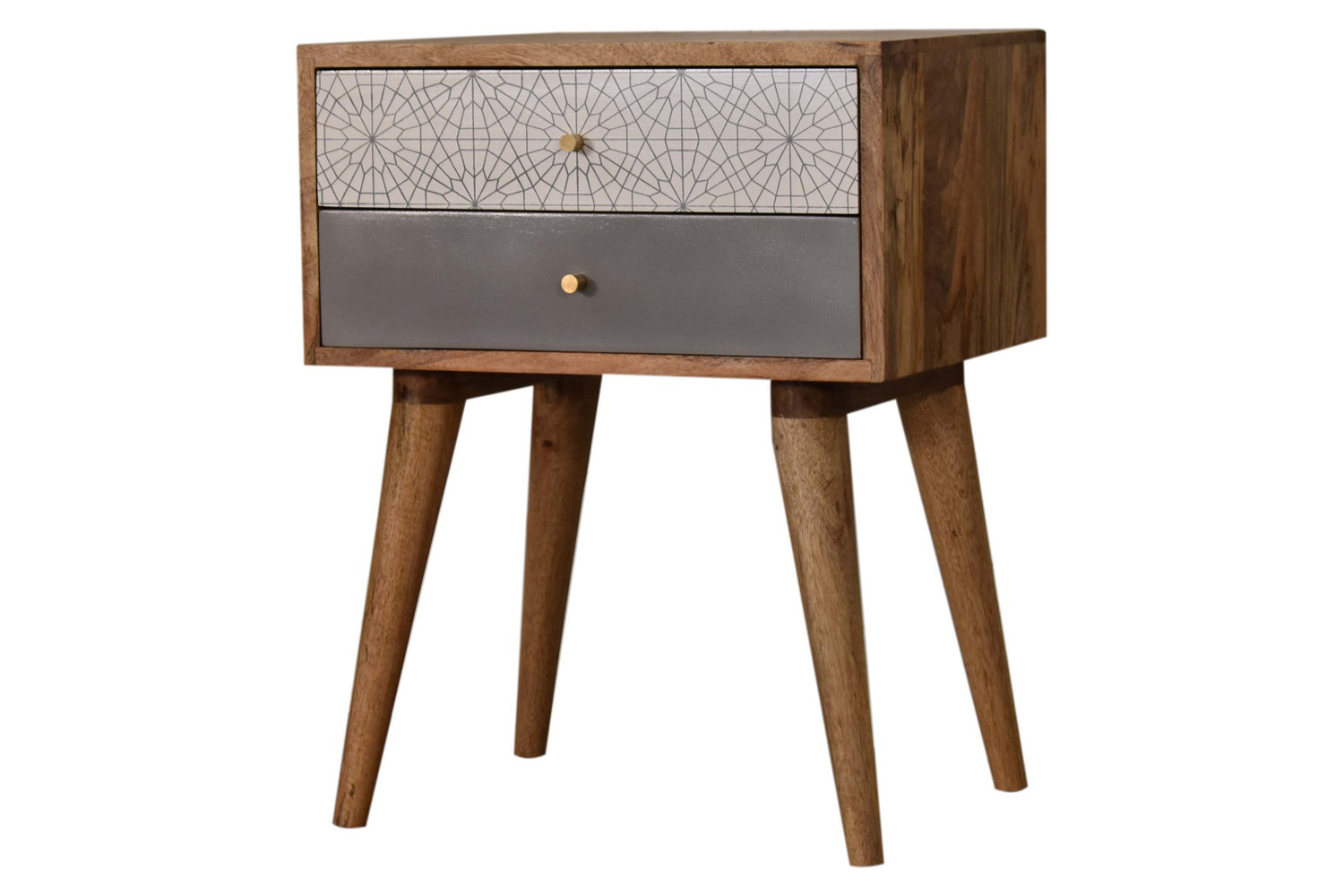 Artisan Patterned Bedside - Gray