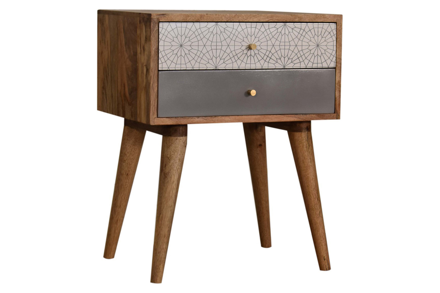 Artisan Patterned Bedside - Gray