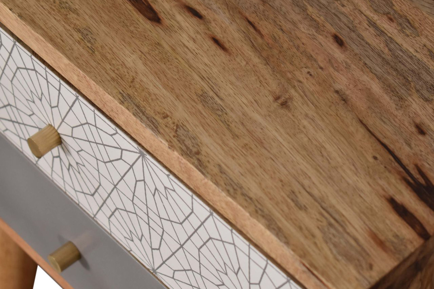 Artisan Patterned Bedside - Gray