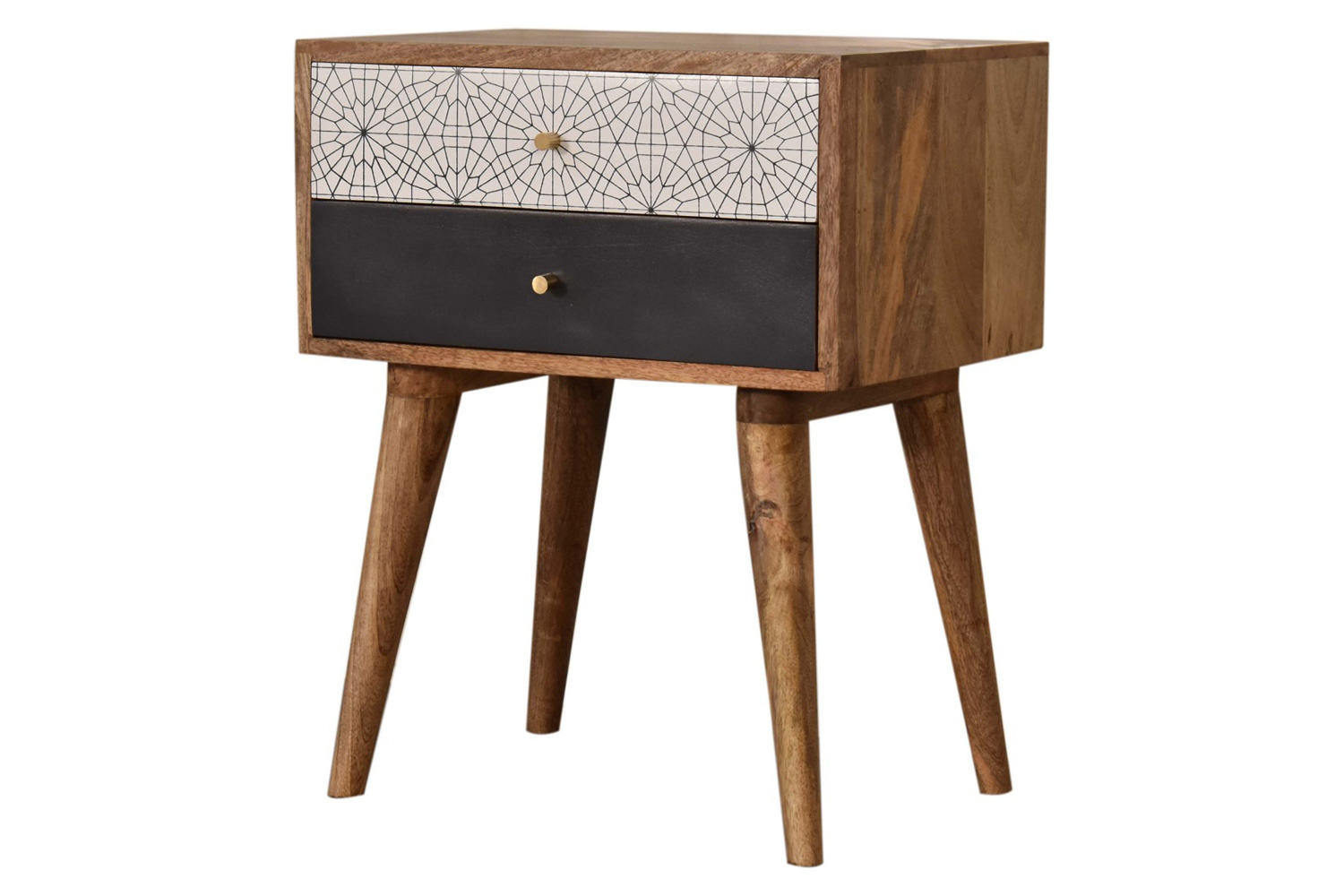 Artisan Patterned Bedside - Black